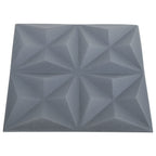3D Wall Panels 12 pcs 50x50 cm Origami Grey 3 m²