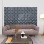 3D Wall Panels 12 pcs 50x50 cm Origami Grey 3 m²
