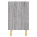 Bed Cabinet with Solid Wood Legs Grey Sonoma 40x30x50 cm