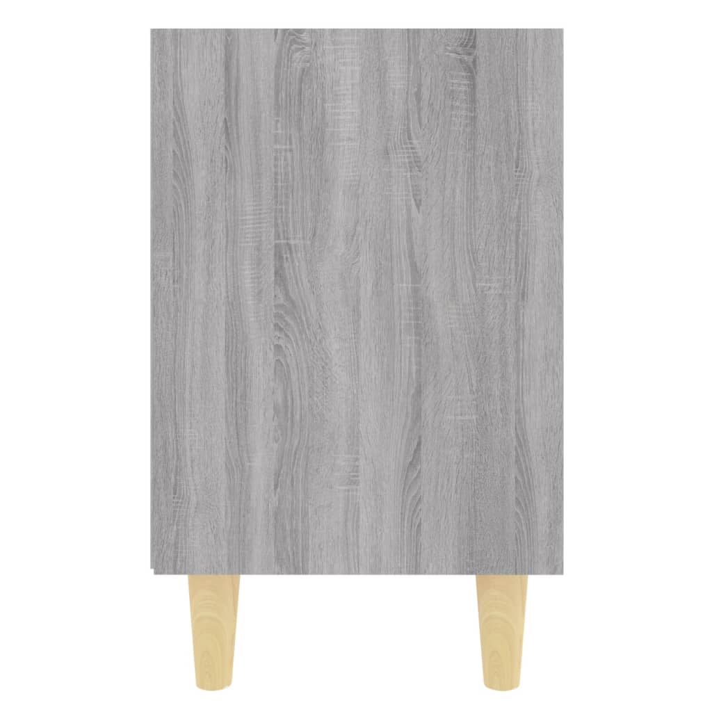 Bed Cabinets with Solid Wood Legs 2 pcs Grey Sonoma 40x30x50 cm