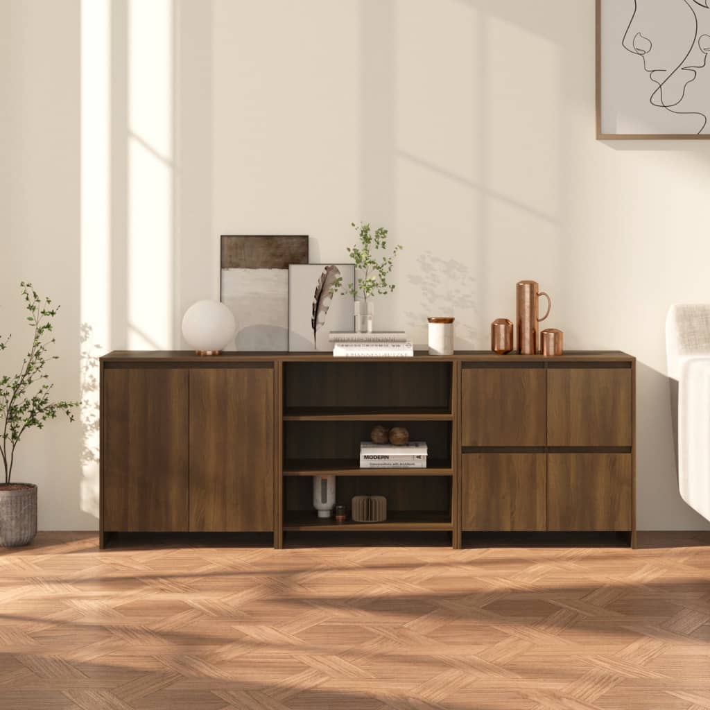 3 Piece Sideboard Engineered Wood