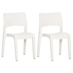 Garden Chairs 2 pcs White Polypropylene