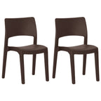 Garden Chairs 2 pcs Mocha Polypropylene