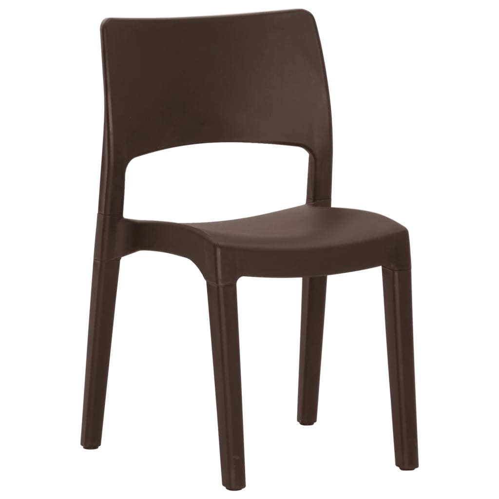 Garden Chairs 2 pcs Mocha Polypropylene