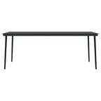 7 Piece Garden Dining Set Black