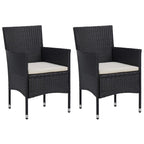 Garden Dining Chairs 2 pcs Poly Rattan Black