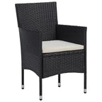 Garden Dining Chairs 2 pcs Poly Rattan Black