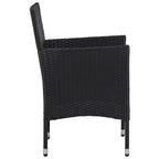 Garden Dining Chairs 2 pcs Poly Rattan Black
