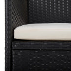 Garden Dining Chairs 2 pcs Poly Rattan Black