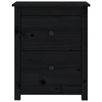 Bedside Cabinets 2 pcs Black 50x35x61.5 cm Solid Wood Pine