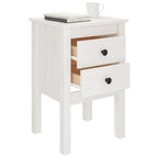 Bedside Cabinet White 40x35x61.5 cm Solid Wood Pine
