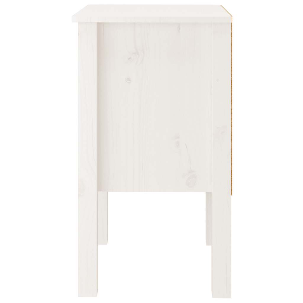 Bedside Cabinet White 40x35x61.5 cm Solid Wood Pine