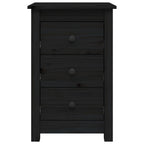 Bedside Cabinets 2 pcs Black 40x35x61.5 cm Solid Wood Pine
