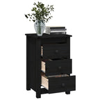 Bedside Cabinets 2 pcs Black 40x35x61.5 cm Solid Wood Pine