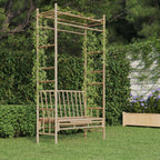 Garden Bench with Pergola 116 cm Bamboo