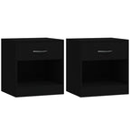 Bedside Cabinets 2 pcs with Drawer Black