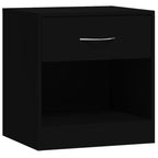 Bedside Cabinets 2 pcs with Drawer Black