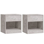 Bedside Cabinets 2 pcs with Drawer Concrete Grey
