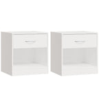 Bedside Cabinets 2 pcs with Drawer High Gloss White