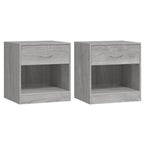 Bedside Cabinets 2 pcs with Drawer Grey Sonoma