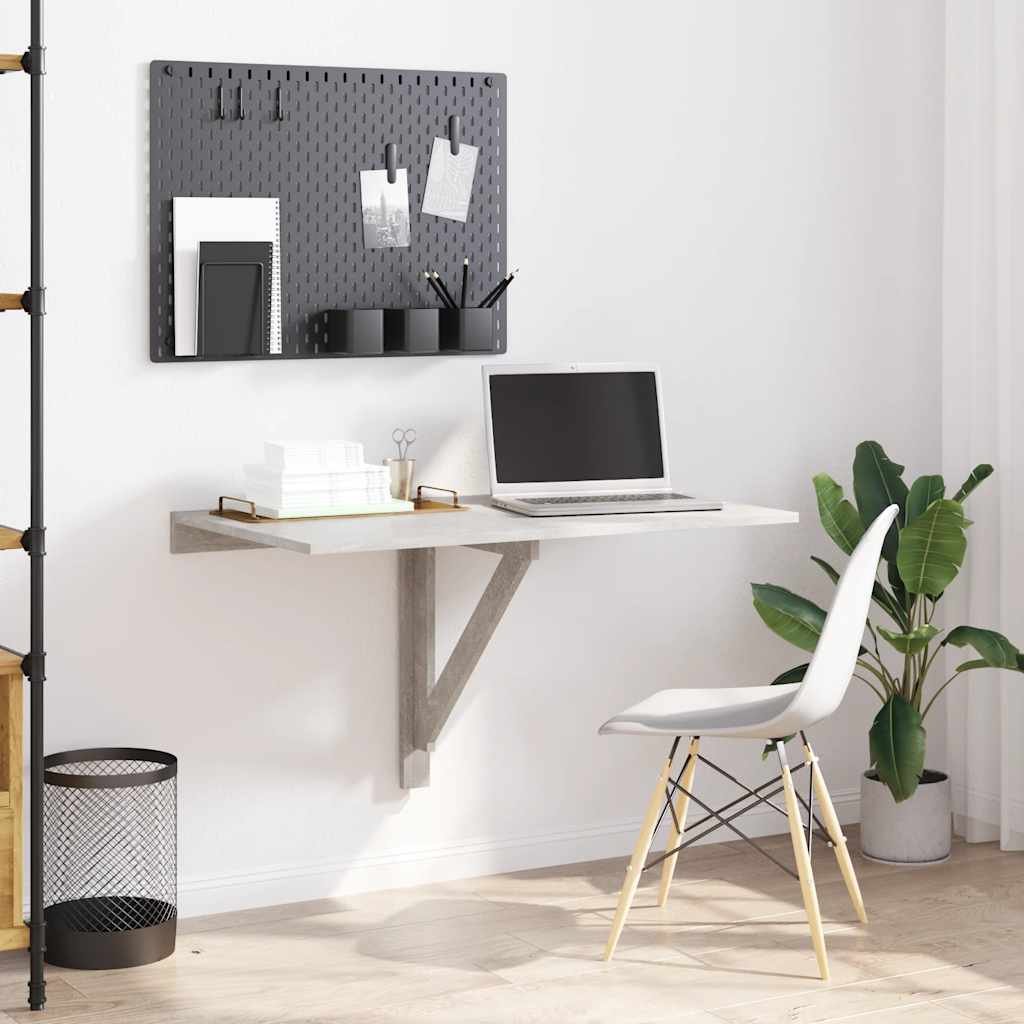 Folding Wall Table Concrete Grey 100x60x56 cm Engineered Wood