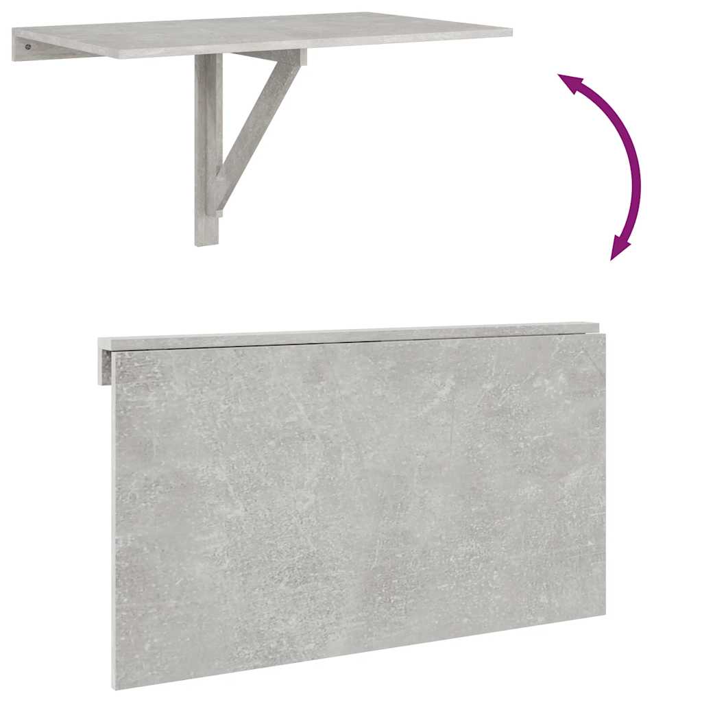 Folding Wall Table Concrete Grey 100x60x56 cm Engineered Wood