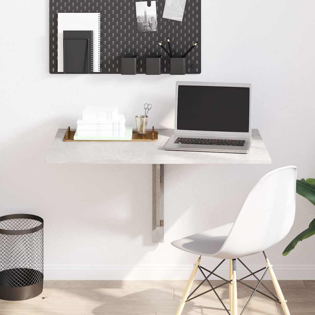 Folding Wall Table Concrete Grey 100x60x56 cm Engineered Wood