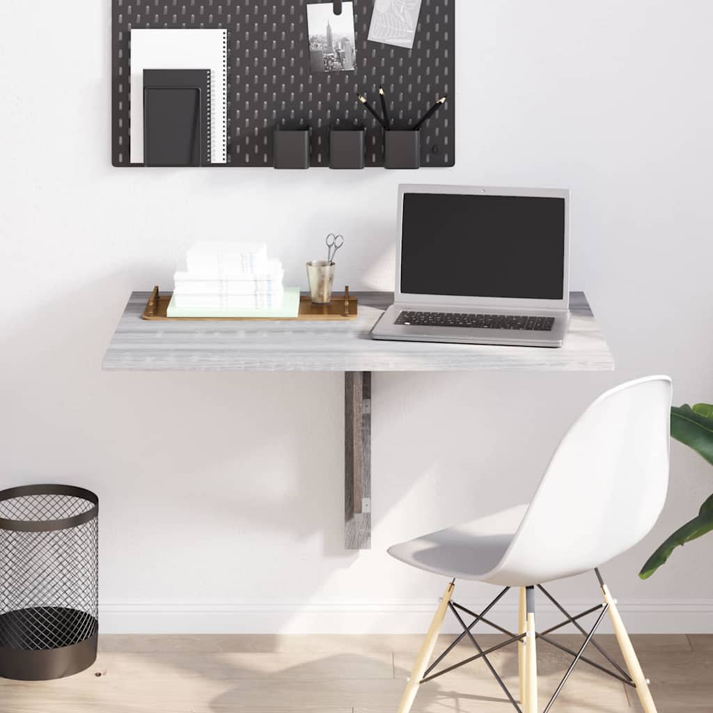 Folding Wall Table Grey Sonoma 100x60x56 cm Engineered Wood