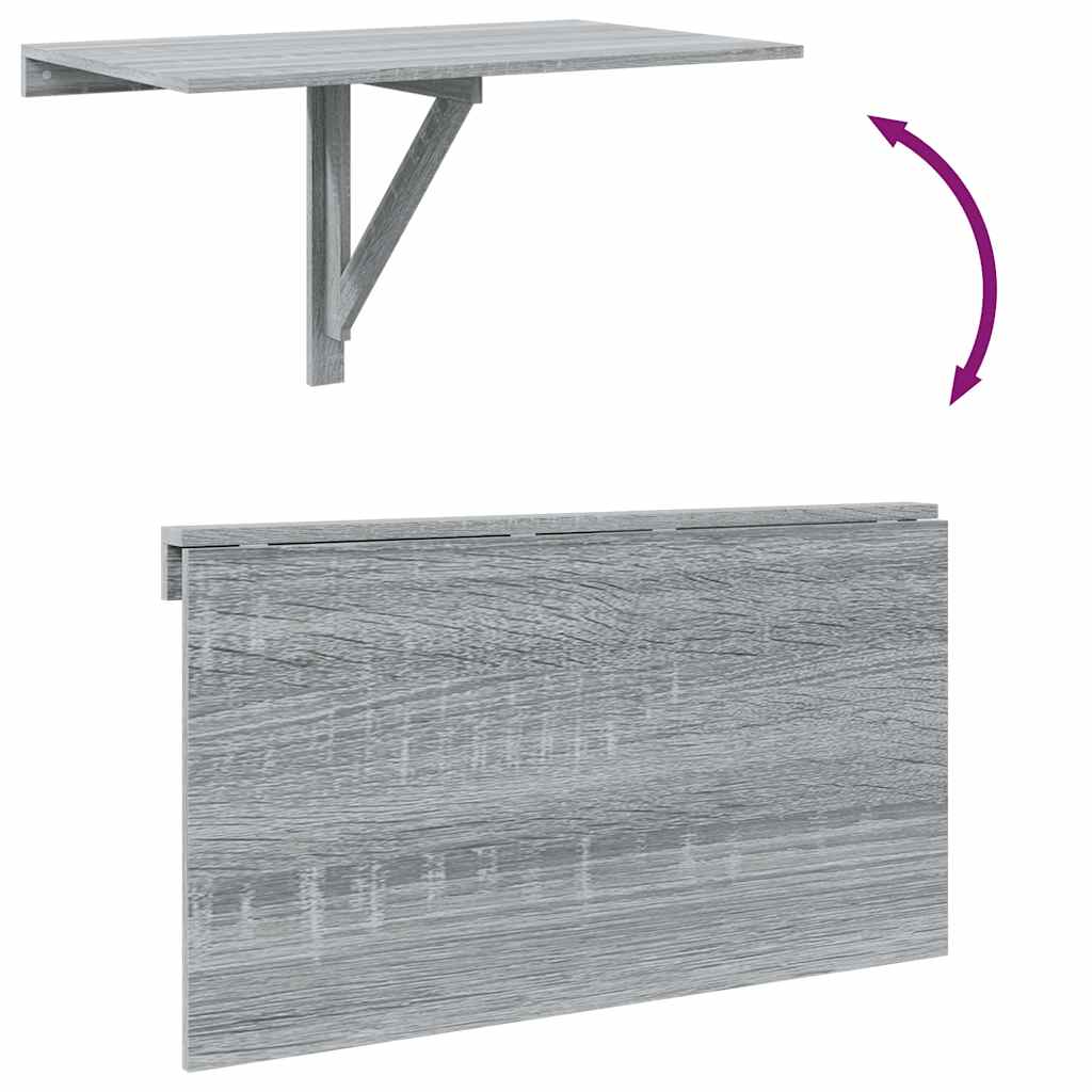 Folding Wall Table Grey Sonoma 100x60x56 cm Engineered Wood
