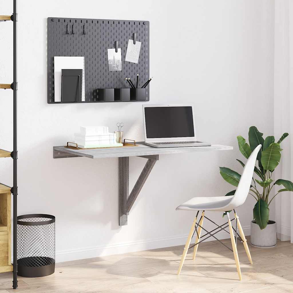 Folding Wall Table Grey Sonoma 100x60x56 cm Engineered Wood