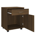 Rolling Cabinet Brown Oak 45x38x54 cm Engineered Wood