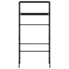 2-Tier Storage Rack over Washing Machine Black 69x28x143 cm Iron