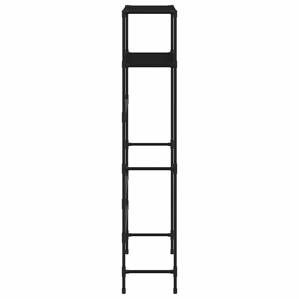 2-Tier Storage Rack over Washing Machine Black 69x28x143 cm Iron