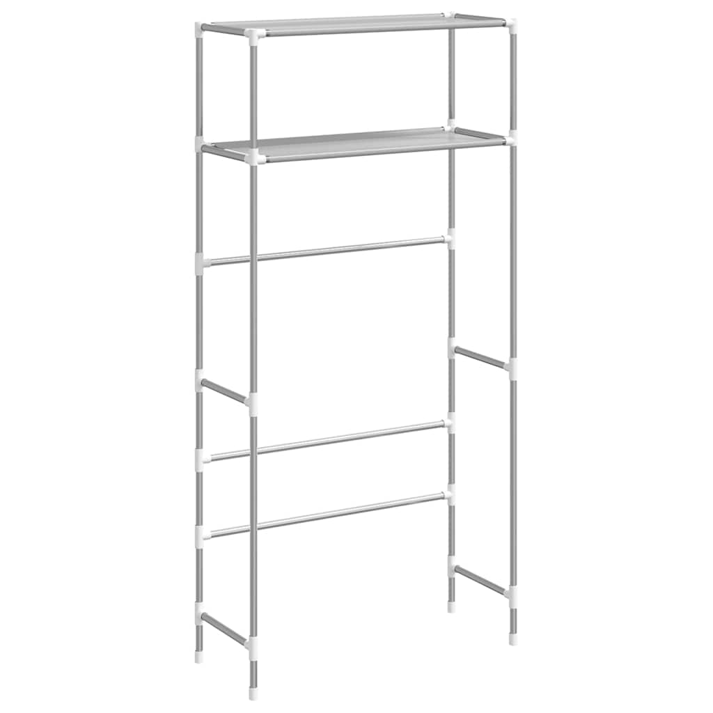 2-Tier Storage Rack over Washing Machine Grey 69x28x143 cm Iron