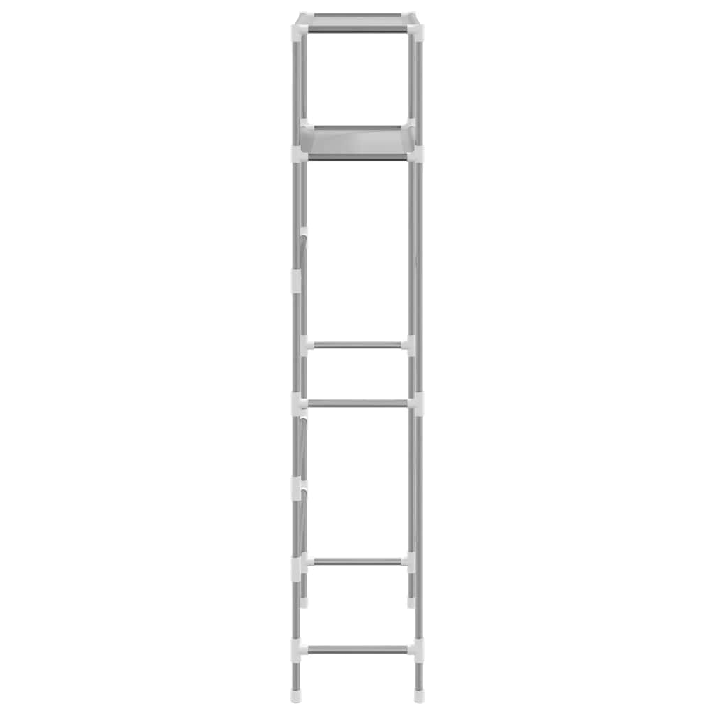 2-Tier Storage Rack over Washing Machine Grey 69x28x143 cm Iron