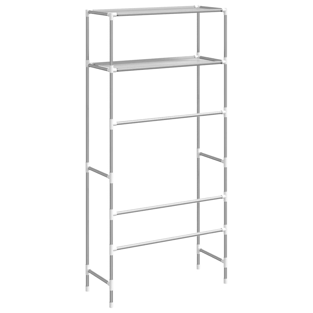 2-Tier Storage Rack over Washing Machine Grey 69x28x143 cm Iron