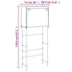 2-Tier Storage Rack over Laundry Machine Black 71x29.5x170.5 cm Iron