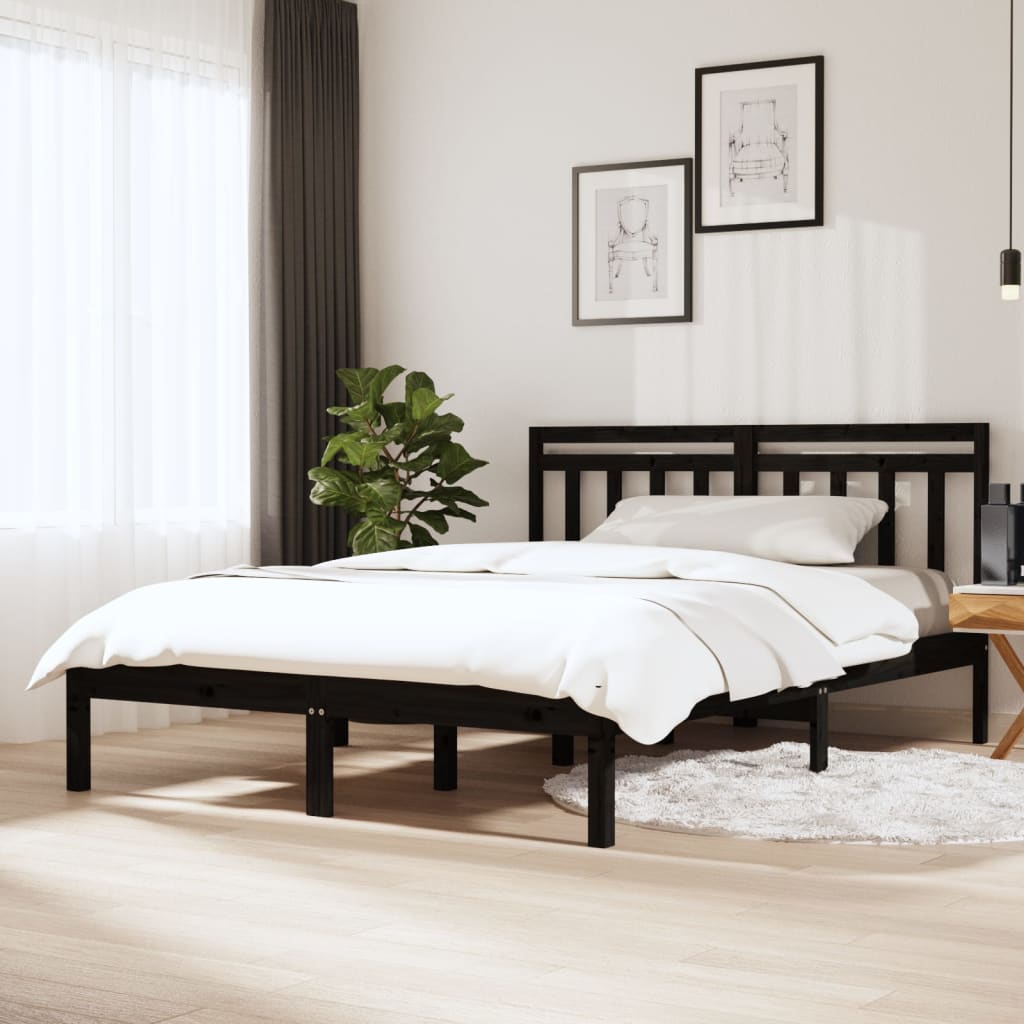 3100591  Bed Frame Without Mattress Solid Wood (810019+814096)