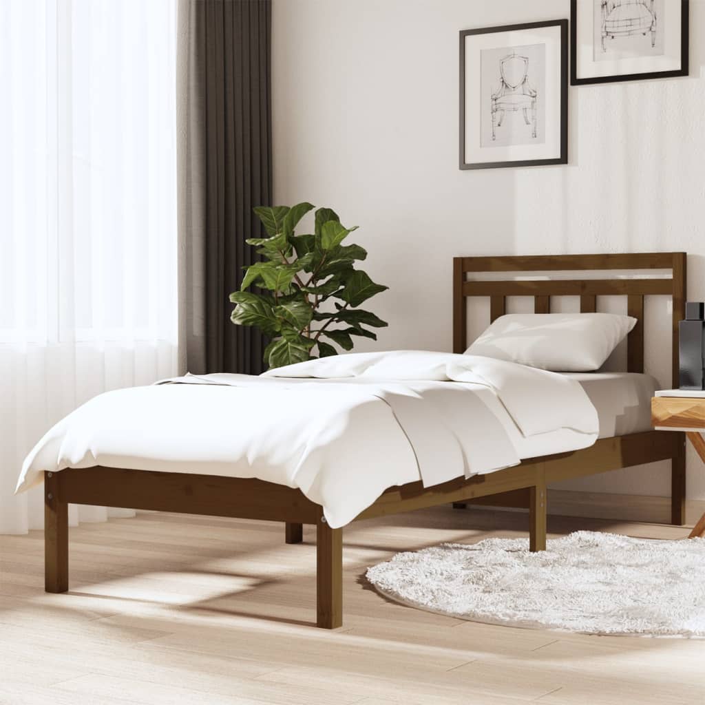 3100591  Bed Frame Without Mattress Solid Wood (810019+814096)
