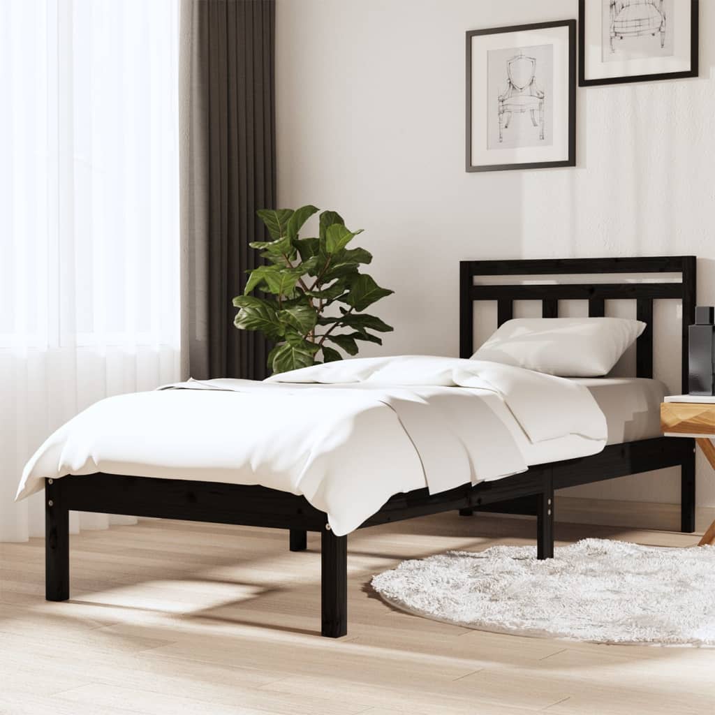 3100591  Bed Frame Without Mattress Solid Wood (810019+814096)
