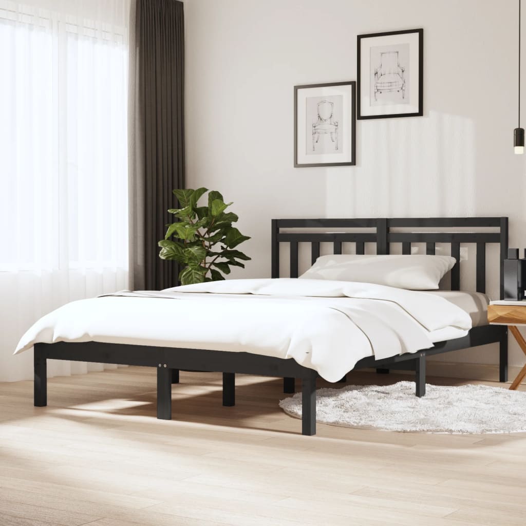 3100591  Bed Frame Without Mattress Solid Wood (810019+814096)