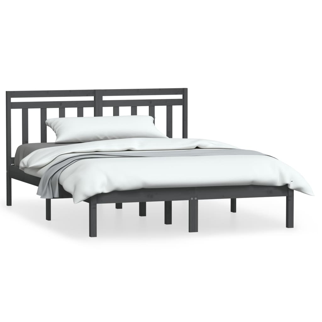 3100591  Bed Frame Without Mattress Solid Wood (810019+814096)