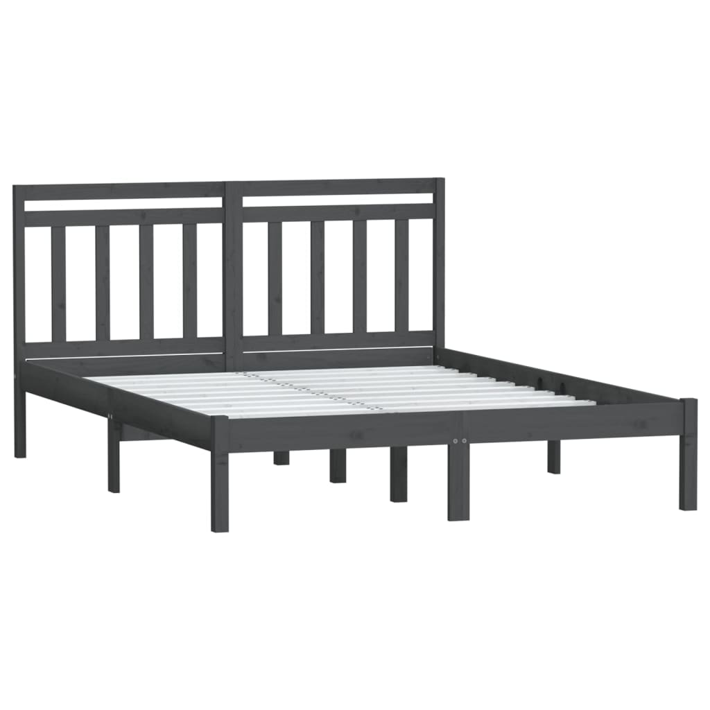 3100591  Bed Frame Without Mattress Solid Wood (810019+814096)
