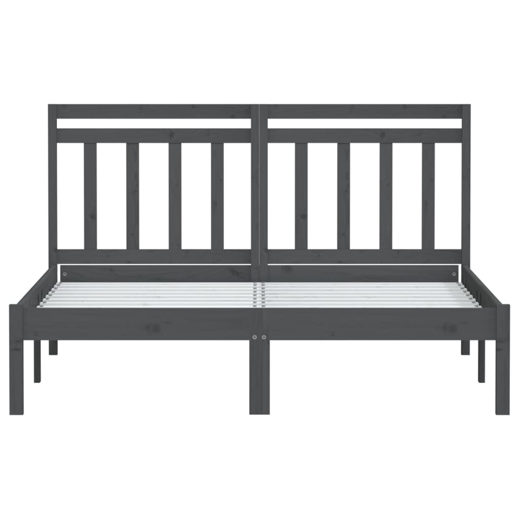 3100591  Bed Frame Without Mattress Solid Wood (810019+814096)