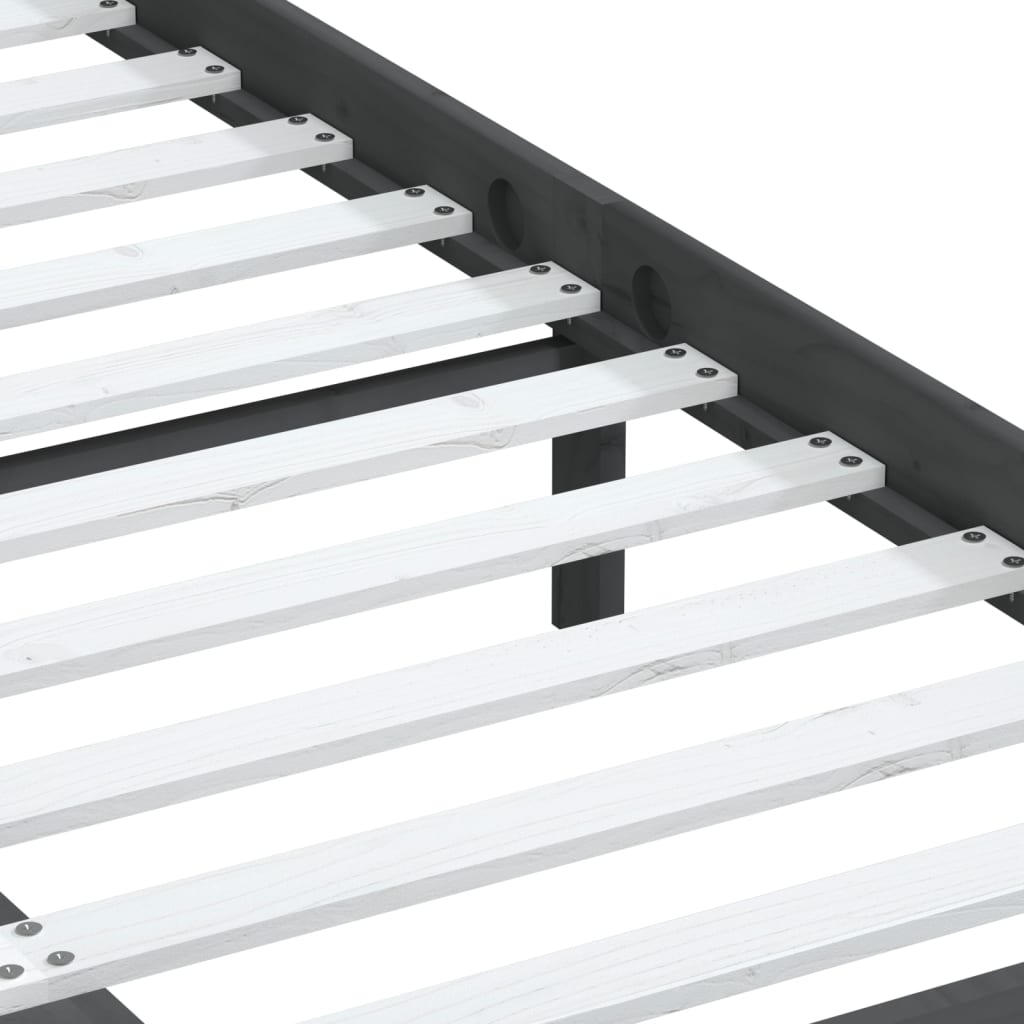 3100591  Bed Frame Without Mattress Solid Wood (810019+814096)