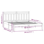 3100591  Bed Frame Without Mattress Solid Wood (810019+814096)