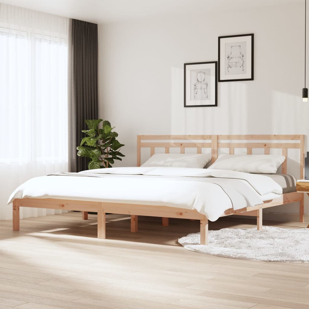 3100591  Bed Frame Without Mattress Solid Wood (810019+814096)