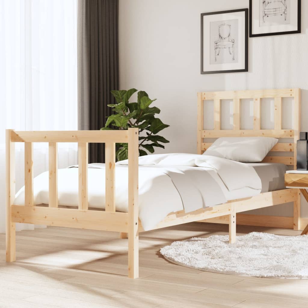 3101174  Bed Frame Without Mattress Solid Wood (810103+814165)