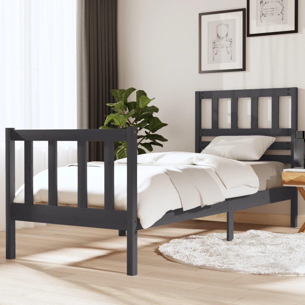 3101174  Bed Frame Without Mattress Solid Wood (810103+814165)
