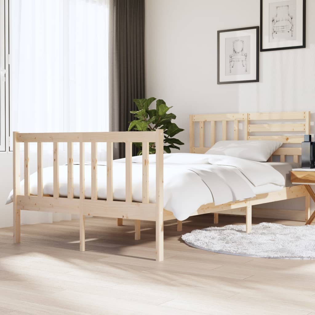 3101174  Bed Frame Without Mattress Solid Wood (810103+814165)